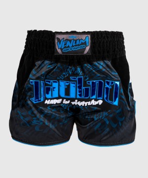 Venum Attack Miesten Muay Thai Shortsit Mustat Sininen | 54076-MWOT | Suomi