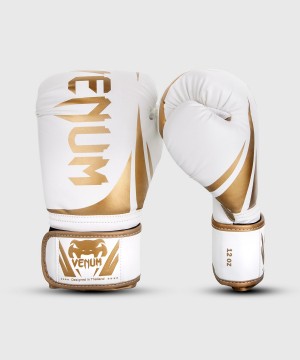 Venum Challenger 2.0(Muay Thai) Miesten Nyrkkeilyhanskat Valkoinen Kultaiset | 27846-AYFN | Suomi