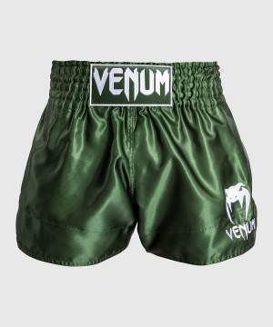 Venum Classic Miesten Muay Thai Shortsit Khaki Valkoinen | 01248-CLDJ | Suomi