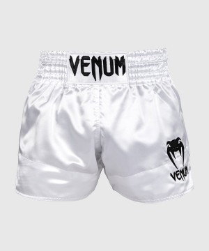 Venum Classic Naisten Muay Thai Shortsit Valkoinen Mustat | 62407-KFOY | Suomi