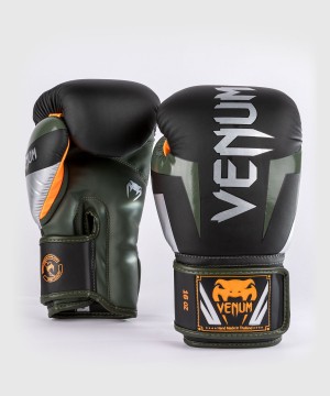 Venum Elite(Muay Thai) Miesten Nyrkkeilyhanskat Mustat Hopea | 57608-UFGC | Suomi