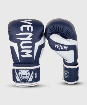 Venum Elite(Muay Thai) Miesten Nyrkkeilyhanskat Valkoinen Laivastonsininen Sininen | 37459-NWAO | Suomi