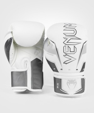 Venum Elite Evo(Muay Thai) Miesten Nyrkkeilyhanskat Harmaat Valkoinen | 23154-UYQN | Suomi