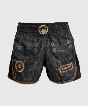 Venum Santa Muerte Dark Side Naisten Muay Thai Shortsit Mustat Ruskea | 32879-ZECN | Suomi