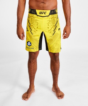 Venum UFC Adrenaline by Venum Authentic Fight Night Long Fit Miesten Nyrkkeilyshortsit Keltainen | 98736-AXFH | Suomi