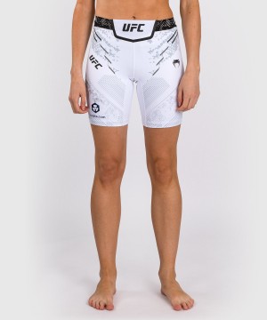 Venum UFC Adrenaline by Venum Authentic Fight Night Vale Long Fit Tudo Naisten Shortsit Valkoinen | 03924-RCPQ | Suomi