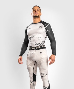 Venum UFC Authentic Fight Week 2.0 Performance Long Sleeve Miesten MMA Rashguard Harmaat Mustat | 20937-ZOPN | Suomi