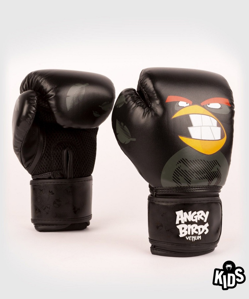 Venum Angry Birds(Muay Thai) Lasten Nyrkkeilyhanskat Mustat | 19782-RYGZ | Suomi