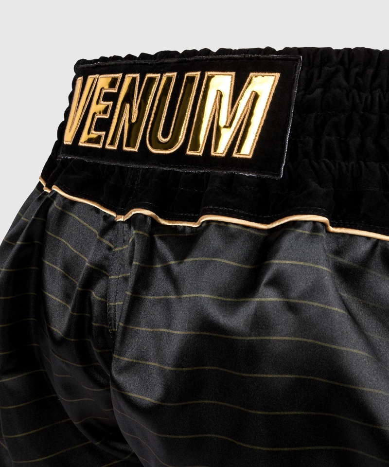 Venum Attack Miesten Muay Thai Shortsit Mustat Kultaiset | 12497-WZXE | Suomi