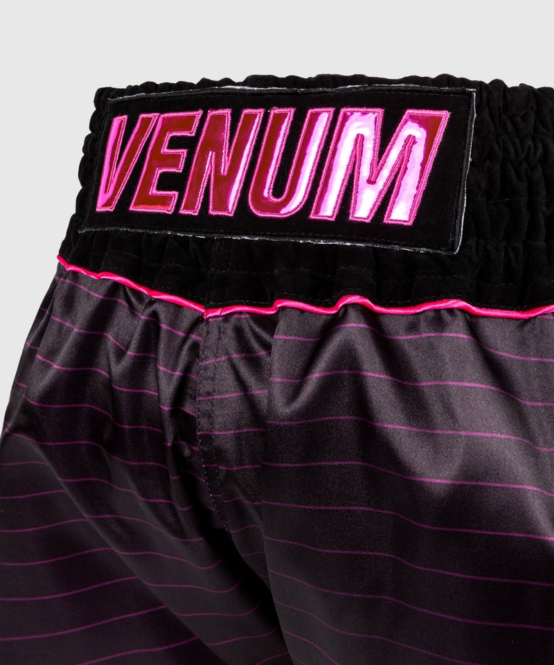 Venum Attack Miesten Muay Thai Shortsit Mustat Pinkki | 03129-LUMY | Suomi