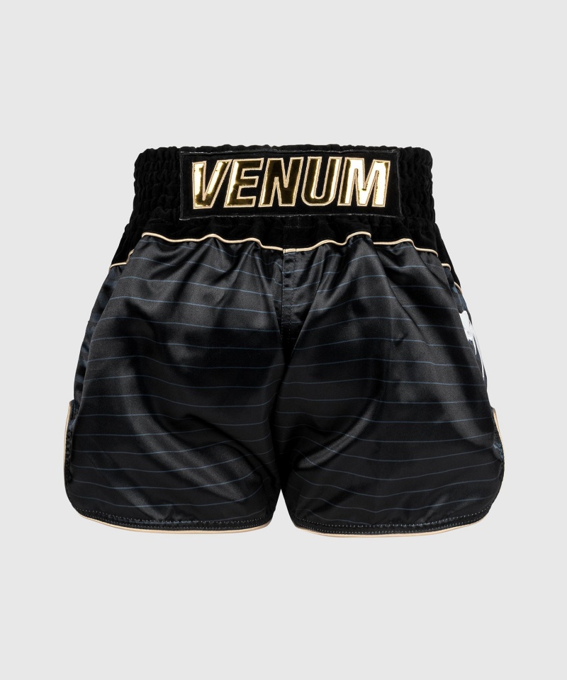 Venum Attack Miesten Muay Thai Shortsit Mustat Harmaat | 57412-DVYF | Suomi