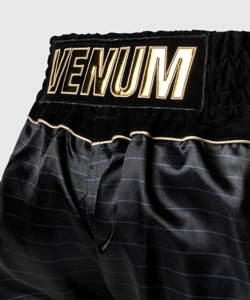 Venum Attack Miesten Muay Thai Shortsit Mustat Harmaat | 57412-DVYF | Suomi