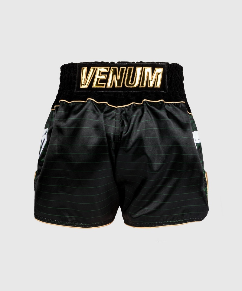 Venum Attack Miesten Muay Thai Shortsit Mustat Vihreä | 86235-SURW | Suomi