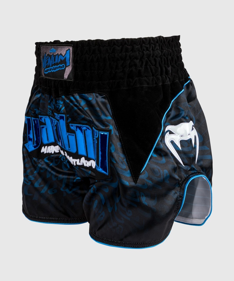 Venum Attack Miesten Muay Thai Shortsit Mustat Sininen | 54076-MWOT | Suomi