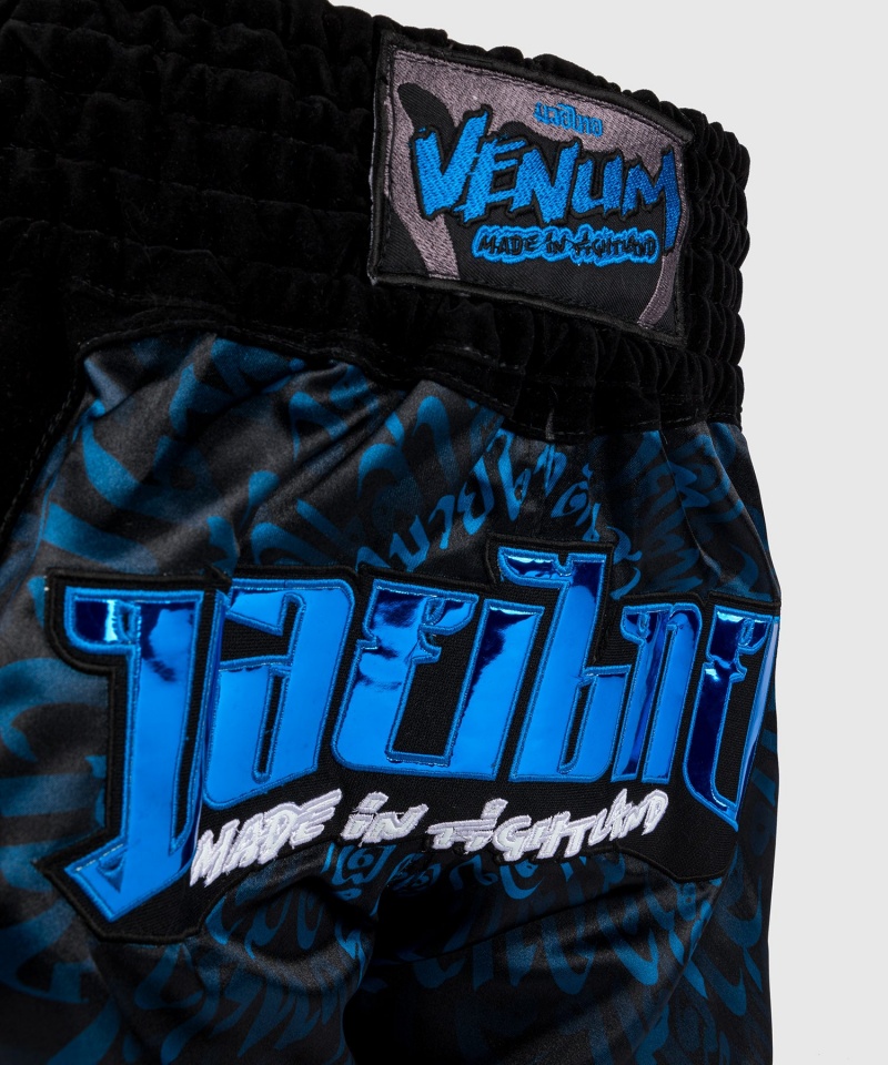 Venum Attack Miesten Muay Thai Shortsit Mustat Sininen | 54076-MWOT | Suomi