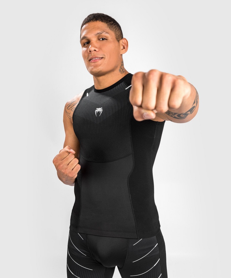 Venum Biomecha Sleevless Miesten MMA Rashguard Mustat Harmaat | 40571-LKQI | Suomi