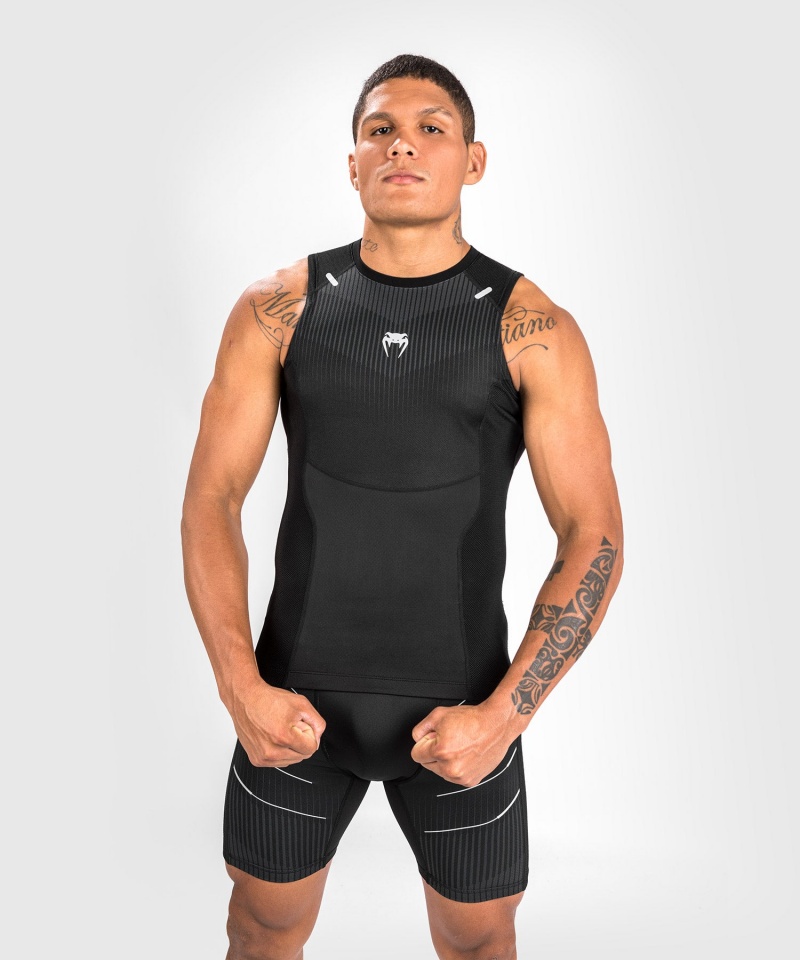 Venum Biomecha Sleevless Miesten MMA Rashguard Mustat Harmaat | 40571-LKQI | Suomi