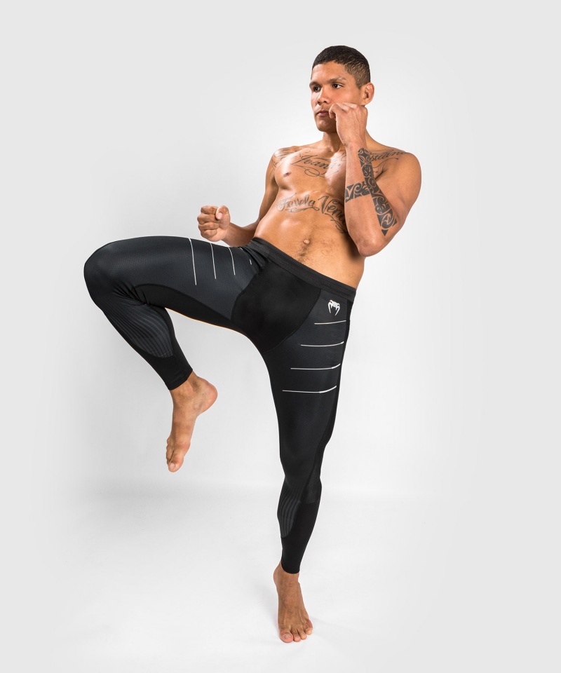 Venum Biomecha Spats(Compression) Miesten Leggings Mustat Harmaat | 27968-QZFW | Suomi