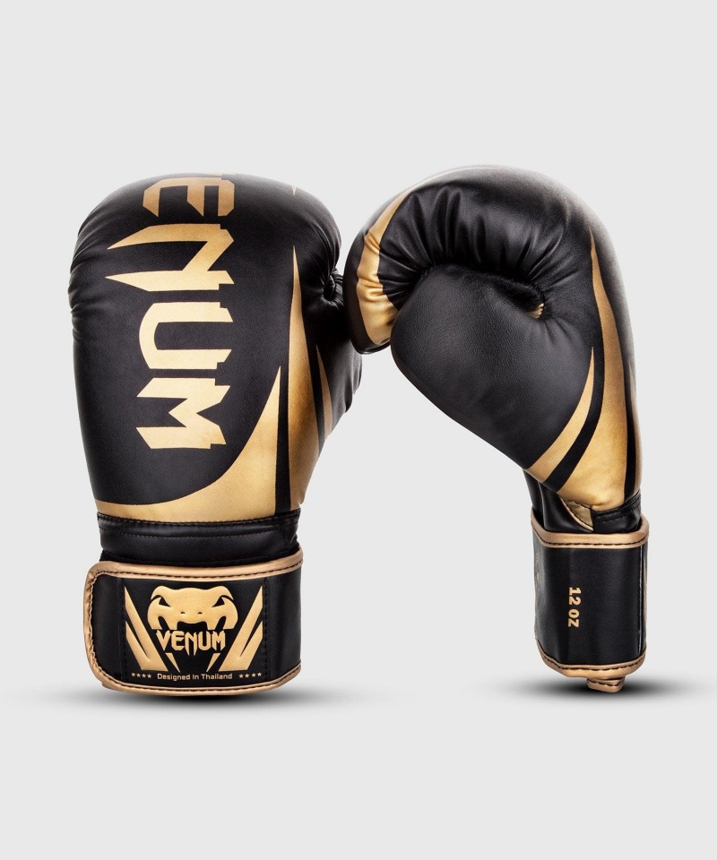 Venum Challenger 2.0(Muay Thai) Miesten Nyrkkeilyhanskat Mustat Kultaiset | 19478-AKRV | Suomi