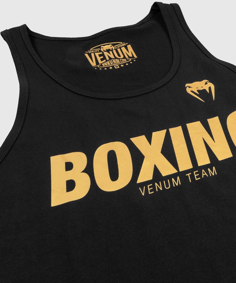 Venum Classic Boxing VT Miesten Hihaton Paita Mustat Kultaiset | 64135-SETW | Suomi