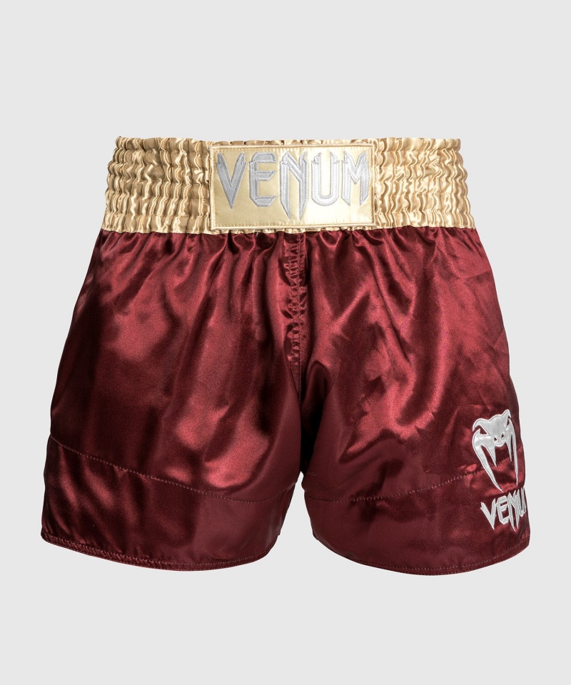 Venum Classic Miesten Muay Thai Shortsit Kultaiset Valkoinen | 26351-VGYN | Suomi