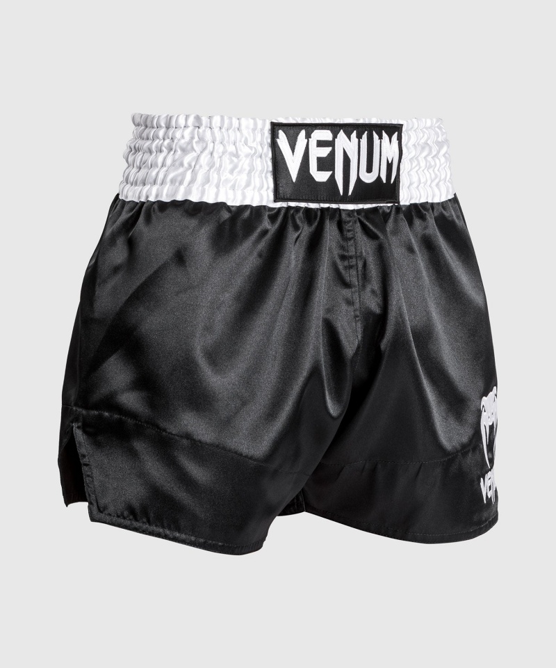 Venum Classic Miesten Muay Thai Shortsit Mustat Valkoinen | 63509-SWXQ | Suomi