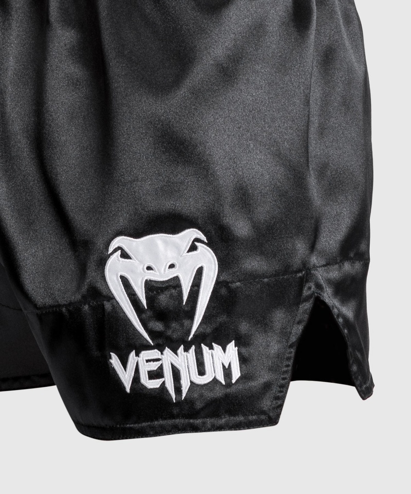 Venum Classic Miesten Muay Thai Shortsit Mustat Valkoinen | 63509-SWXQ | Suomi