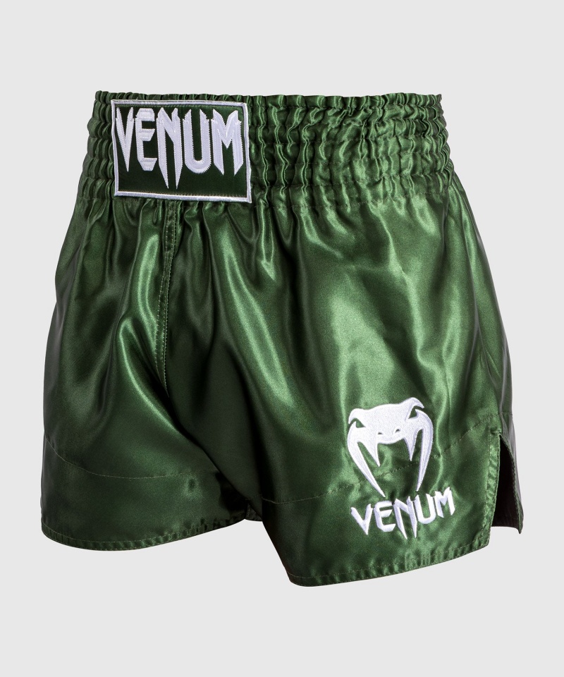 Venum Classic Miesten Muay Thai Shortsit Khaki Valkoinen | 01248-CLDJ | Suomi