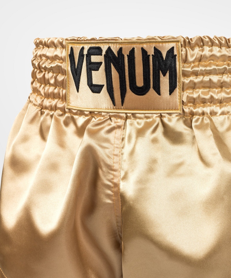 Venum Classic Naisten Muay Thai Shortsit Kultaiset Mustat | 69327-CNOU | Suomi