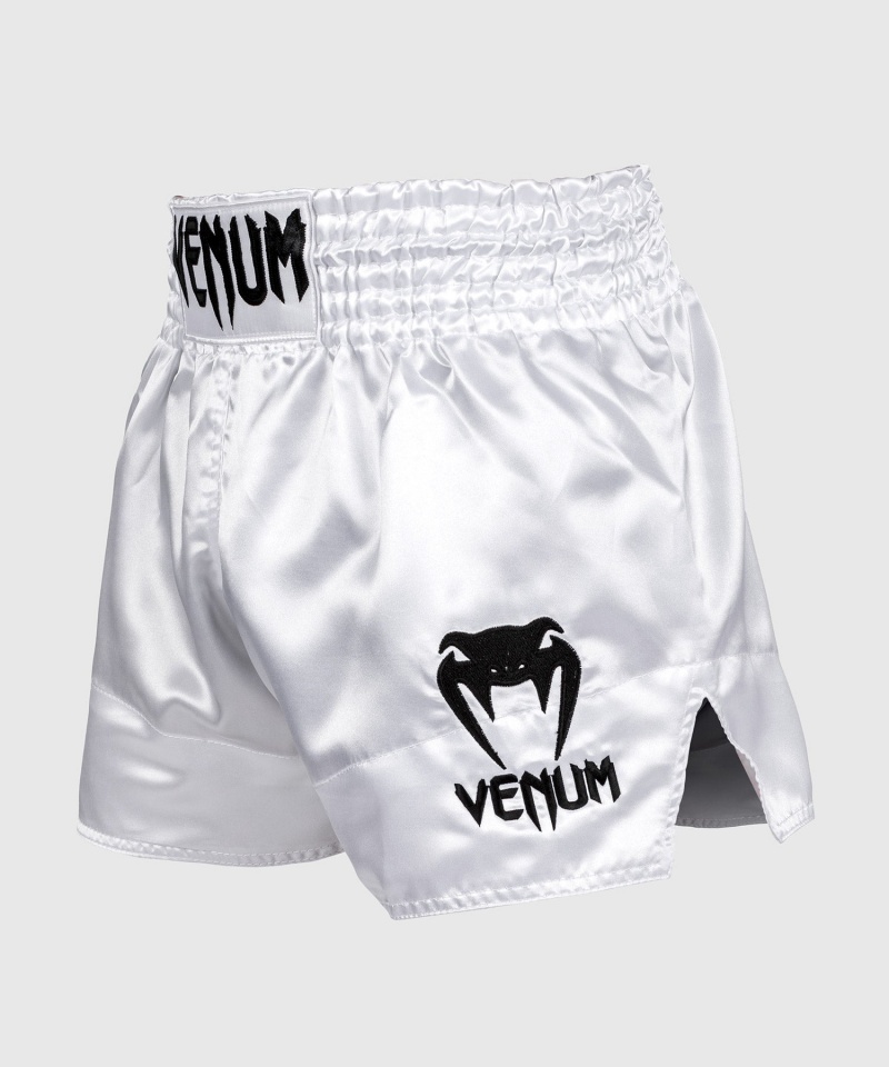 Venum Classic Naisten Muay Thai Shortsit Valkoinen Mustat | 62407-KFOY | Suomi