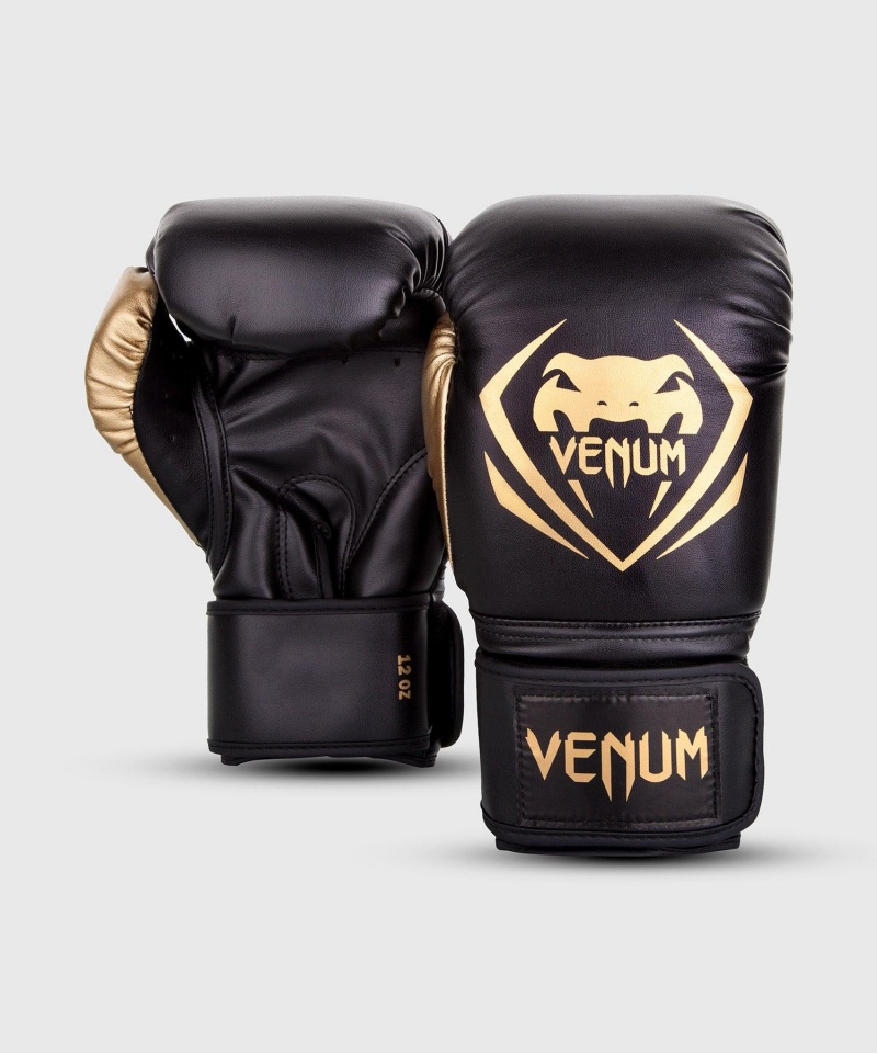 Venum Contender(Muay Thai) Miesten Nyrkkeilyhanskat Mustat Kultaiset | 24678-DWLH | Suomi