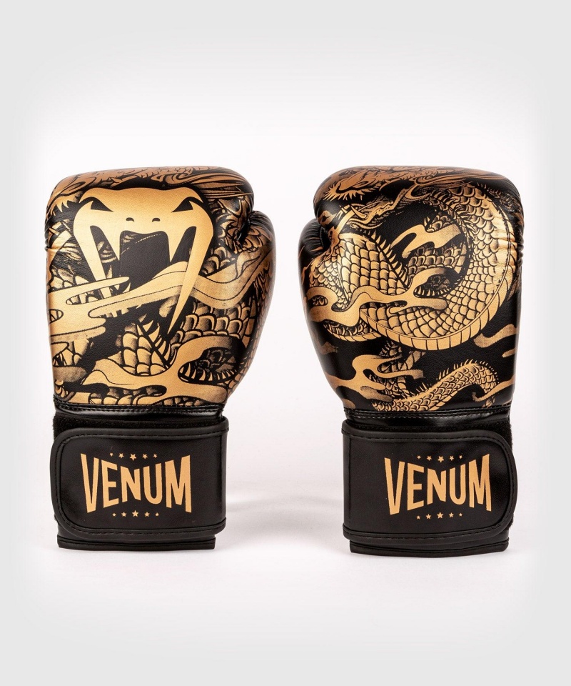 Venum Dragon's Flight(Muay Thai) Lasten Nyrkkeilyhanskat Mustat | 90475-XJDQ | Suomi