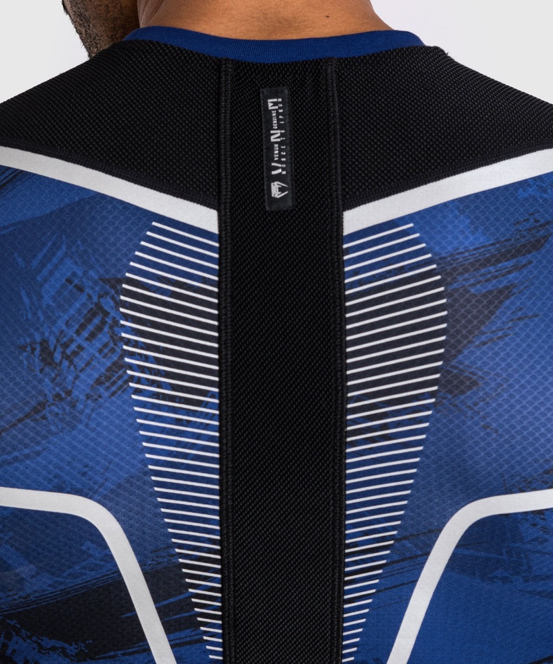 Venum Electron 3.0 Lyhyt Sleeve Miesten MMA Rashguard Laivastonsininen | 05736-HOKJ | Suomi