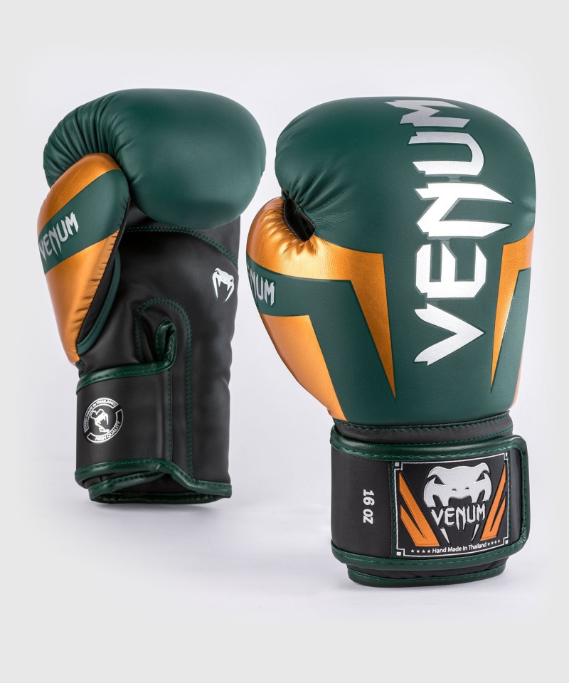 Venum Elite(Muay Thai) Miesten Nyrkkeilyhanskat Vihreä Hopea | 51409-GPCD | Suomi