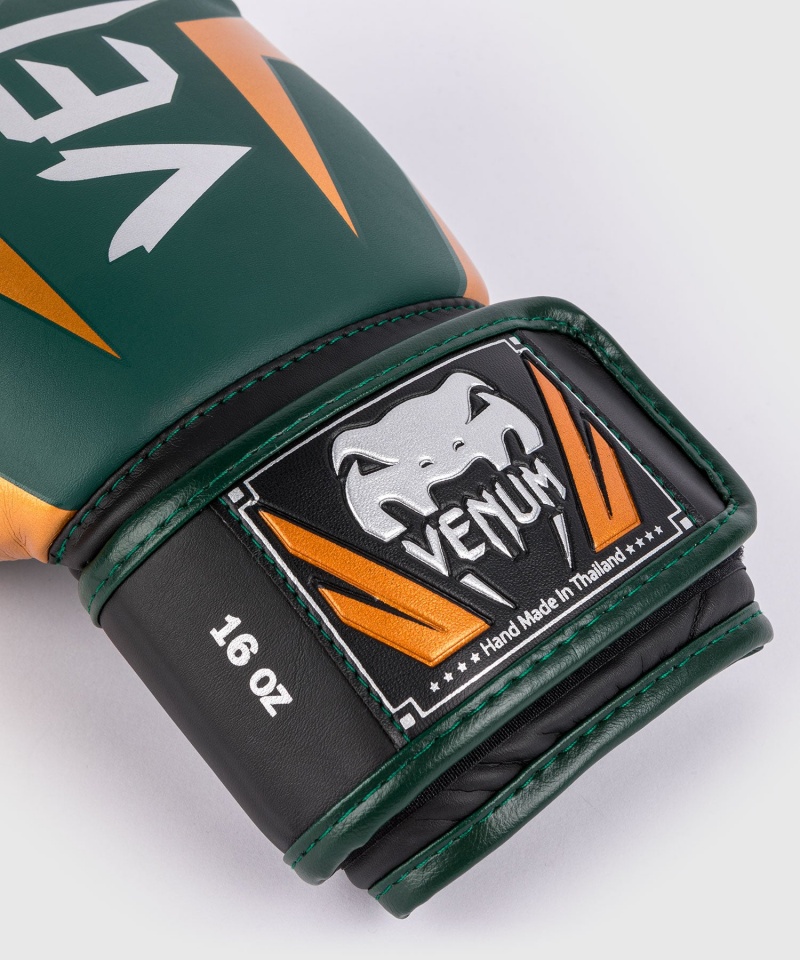 Venum Elite(Muay Thai) Miesten Nyrkkeilyhanskat Vihreä Hopea | 51409-GPCD | Suomi