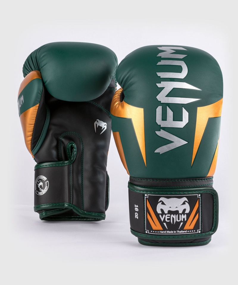 Venum Elite(Muay Thai) Miesten Nyrkkeilyhanskat Vihreä Hopea | 51409-GPCD | Suomi