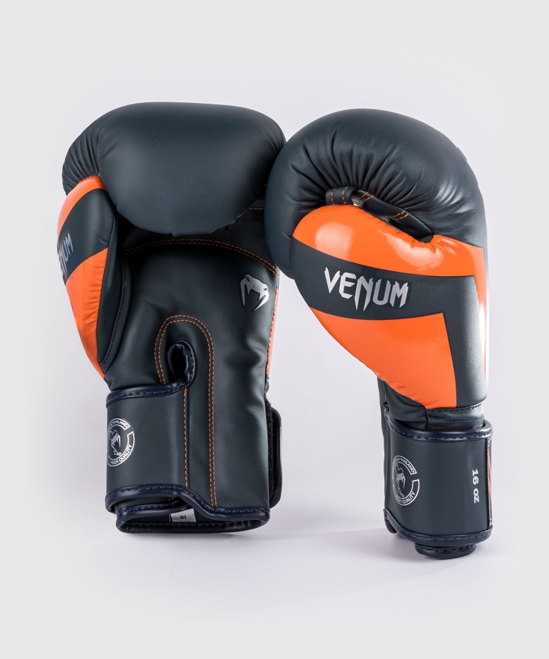 Venum Elite(Muay Thai) Miesten Nyrkkeilyhanskat Laivastonsininen Hopea Oranssi | 63241-FJAY | Suomi