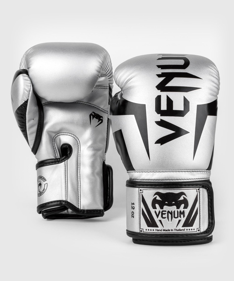 Venum Elite(Muay Thai) Miesten Nyrkkeilyhanskat Hopea Mustat | 08924-JRVQ | Suomi