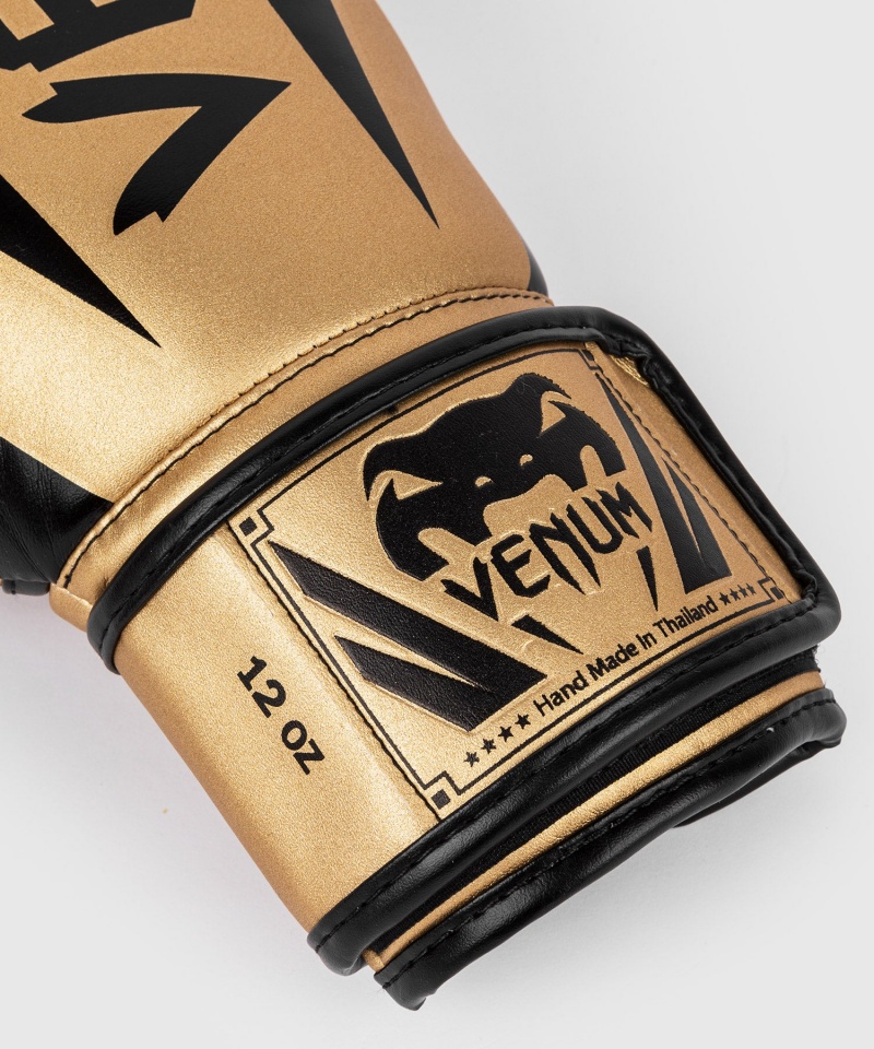 Venum Elite(Muay Thai) Miesten Nyrkkeilyhanskat Kultaiset Mustat | 87415-WRZG | Suomi