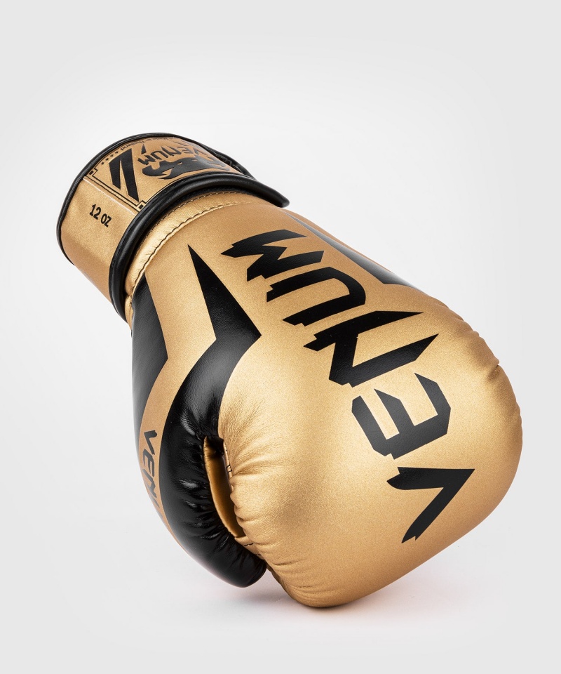 Venum Elite(Muay Thai) Miesten Nyrkkeilyhanskat Kultaiset Mustat | 87415-WRZG | Suomi