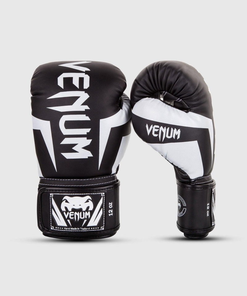 Venum Elite(Muay Thai) Miesten Nyrkkeilyhanskat Mustat Valkoinen | 40275-UAHC | Suomi