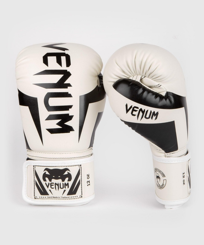 Venum Elite(Muay Thai) Miesten Nyrkkeilyhanskat Valkoinen Mustat | 52406-HKXW | Suomi