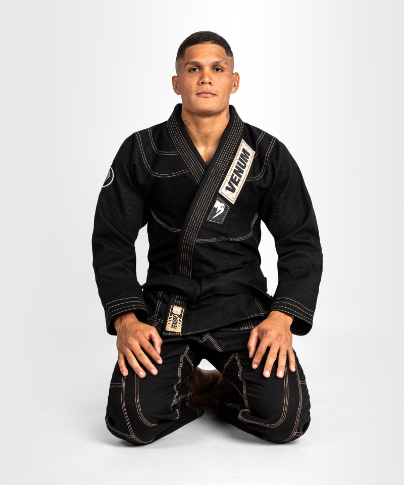 Venum Elite 4.0 Brazilian Jiu Jitsu Gi Miesten BJJ Kimonos Mustat | 35769-SZBR | Suomi