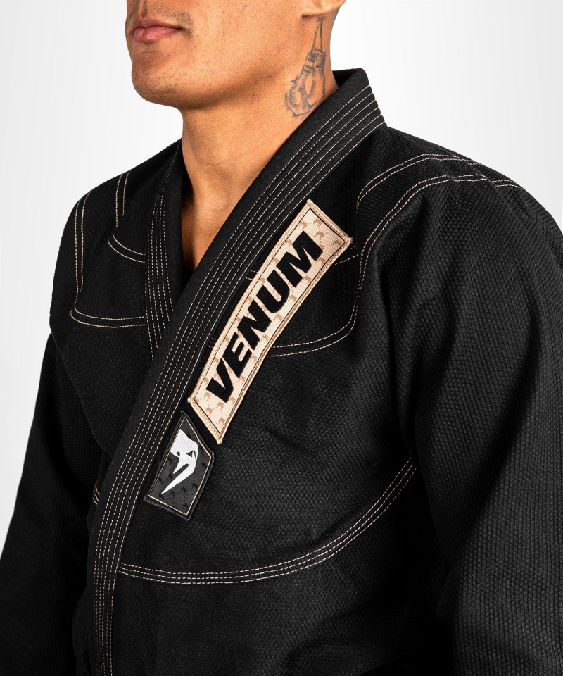 Venum Elite 4.0 Brazilian Jiu Jitsu Gi Miesten BJJ Kimonos Mustat | 35769-SZBR | Suomi