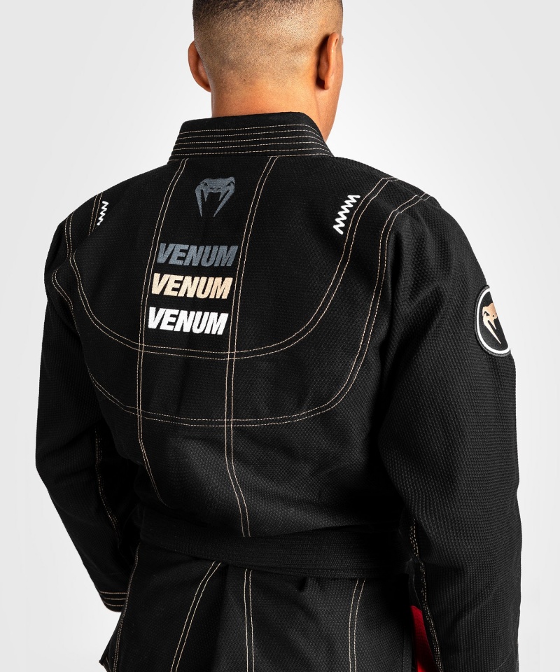 Venum Elite 4.0 Brazilian Jiu Jitsu Gi Miesten BJJ Kimonos Mustat | 35769-SZBR | Suomi