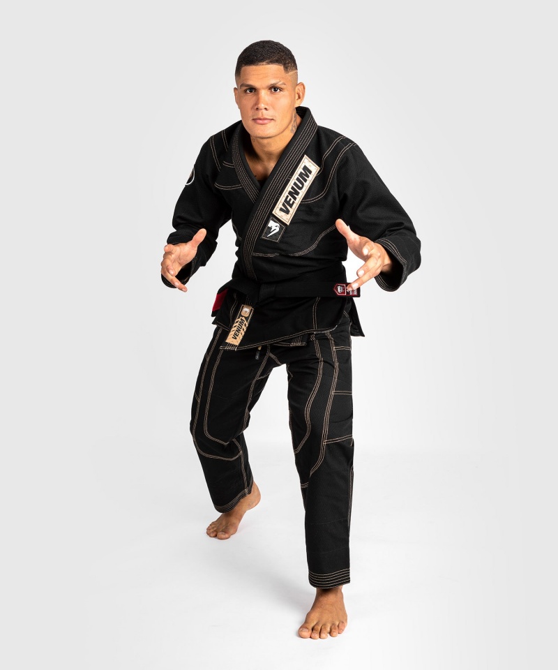 Venum Elite 4.0 Brazilian Jiu Jitsu Gi Miesten BJJ Kimonos Mustat | 35769-SZBR | Suomi