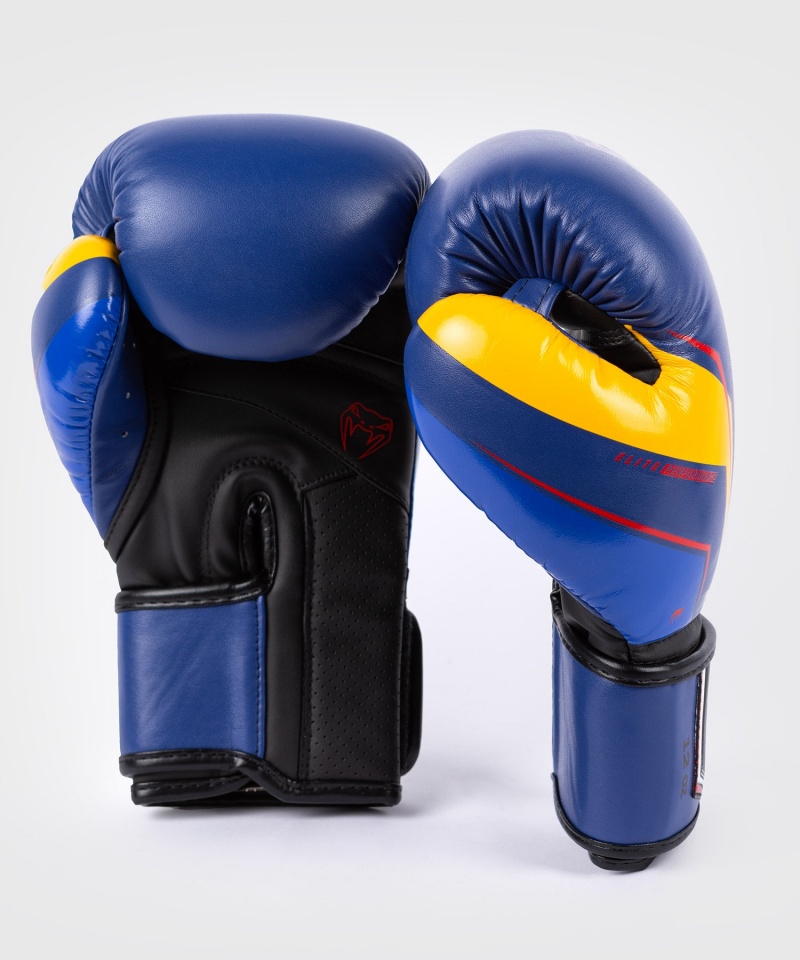 Venum Elite Evo(Muay Thai) Miesten Nyrkkeilyhanskat Sininen Keltainen | 71490-DHMZ | Suomi