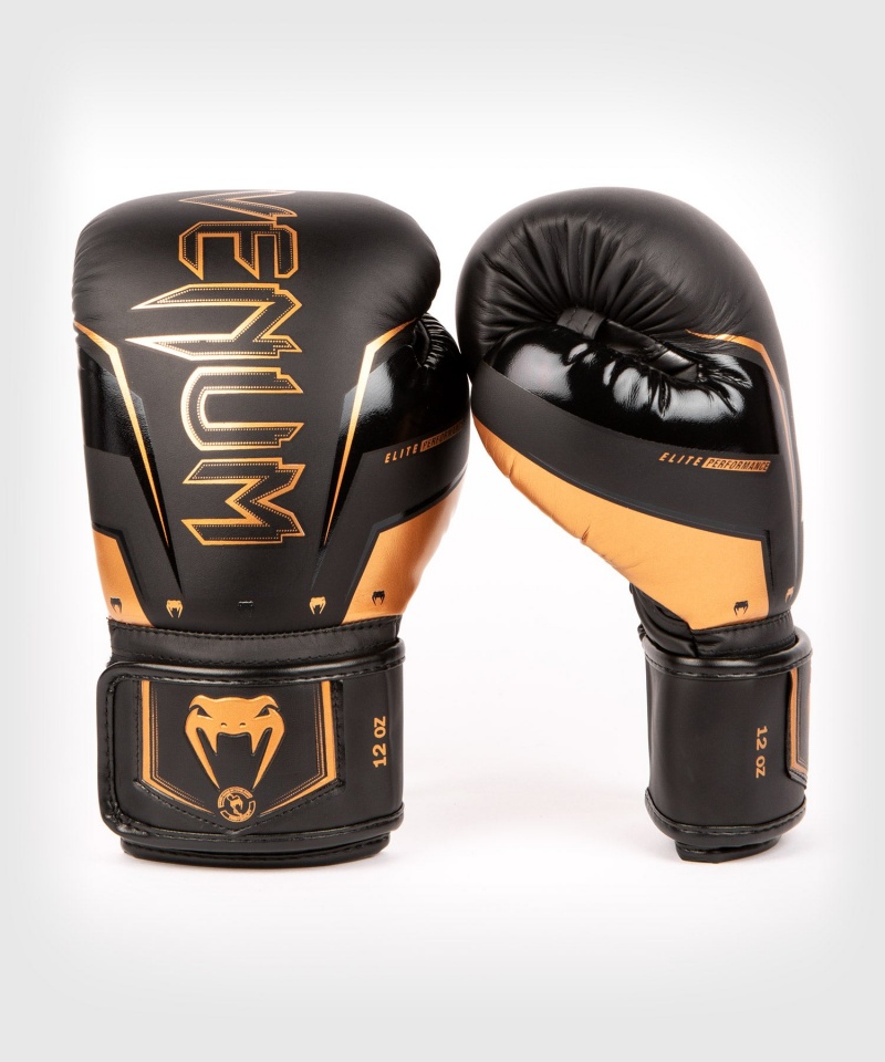 Venum Elite Evo(Muay Thai) Miesten Nyrkkeilyhanskat Mustat | 40296-LXVC | Suomi