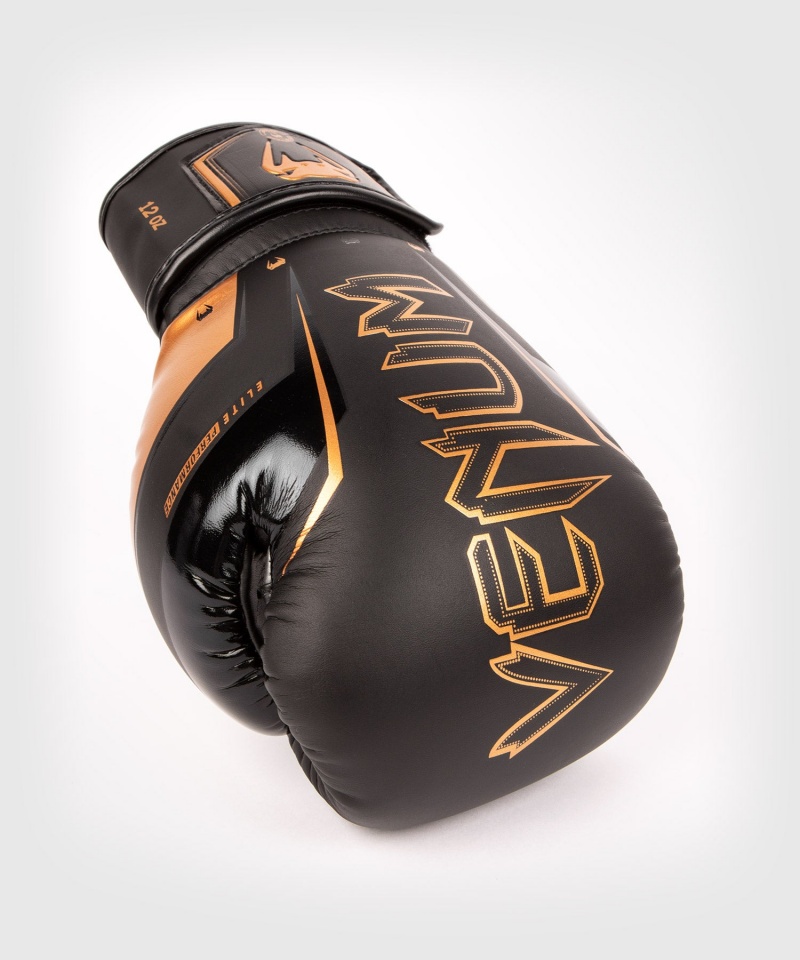 Venum Elite Evo(Muay Thai) Miesten Nyrkkeilyhanskat Mustat | 40296-LXVC | Suomi