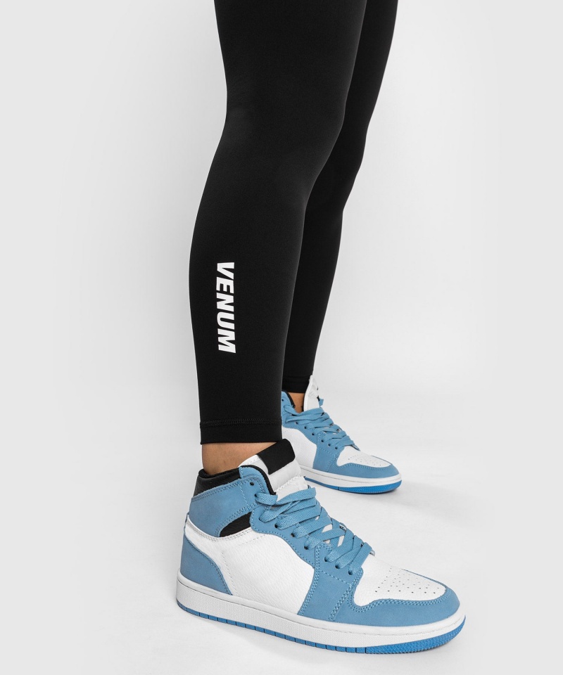 Venum Essential Lifestyle Naisten Leggings Mustat | 59460-ZERN | Suomi